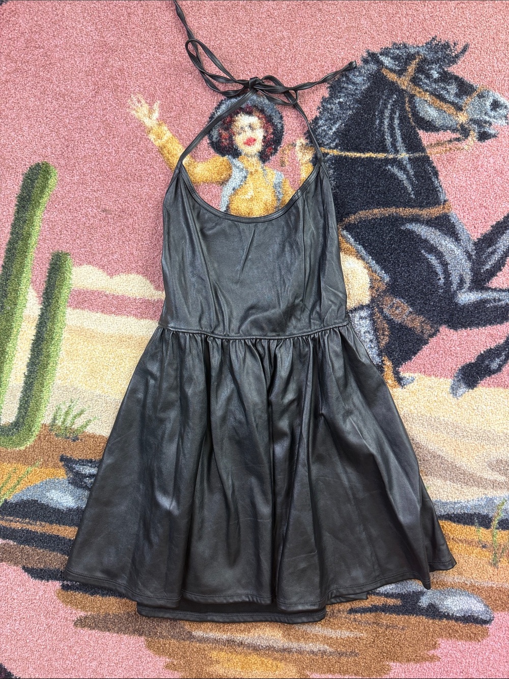 AMERICAN APPAREL FIGURE SKATER DRESS VEGAN LEATHER